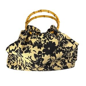 Women's Novelty Bamboo Handle Floral Tote Bag